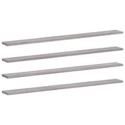 4 pz Mensole Parete | Mensola sospesa Grigio Sonoma 100x10x1,5cm Legno Multistrato