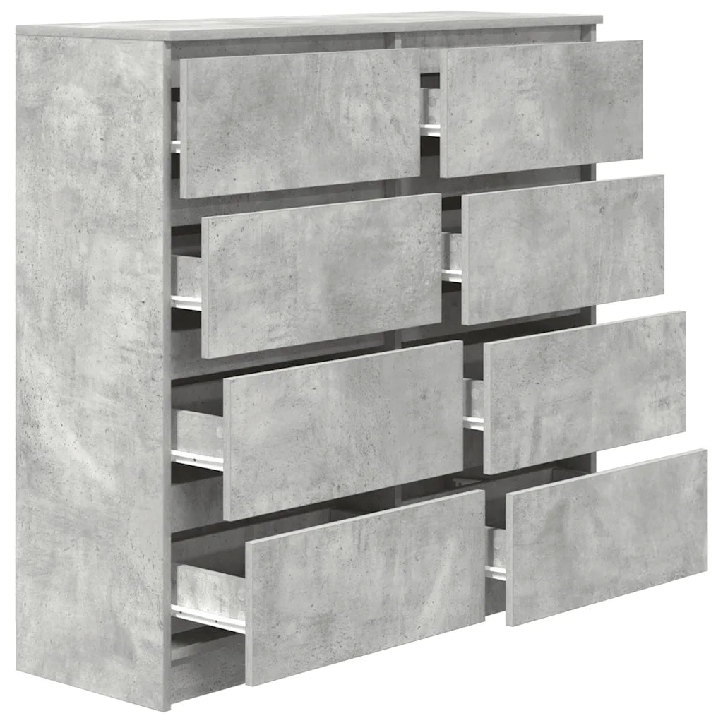 Credenza-Buffet-Armadio da cucina Grigio Cemento 100x35x99 cm in Legno Multistrato
