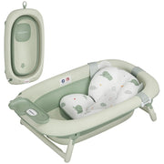 Vasca da bagno pieghevole per neonati ¨C zephmum ¨C verde con cuscino e ripiano