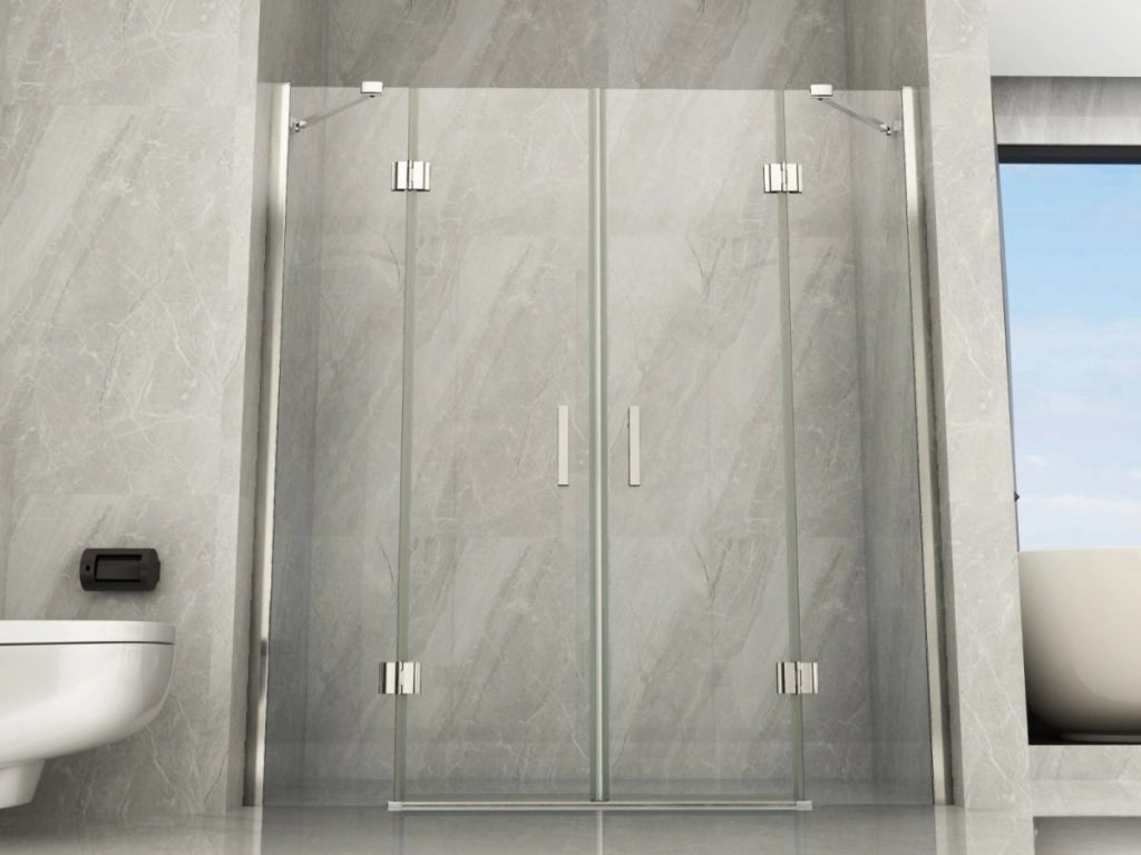 Box doccia per nicchia Cristallo 8 mm doppio battente esterno con maniglia - Misura: 272-276 x H 195 (140 x 140)