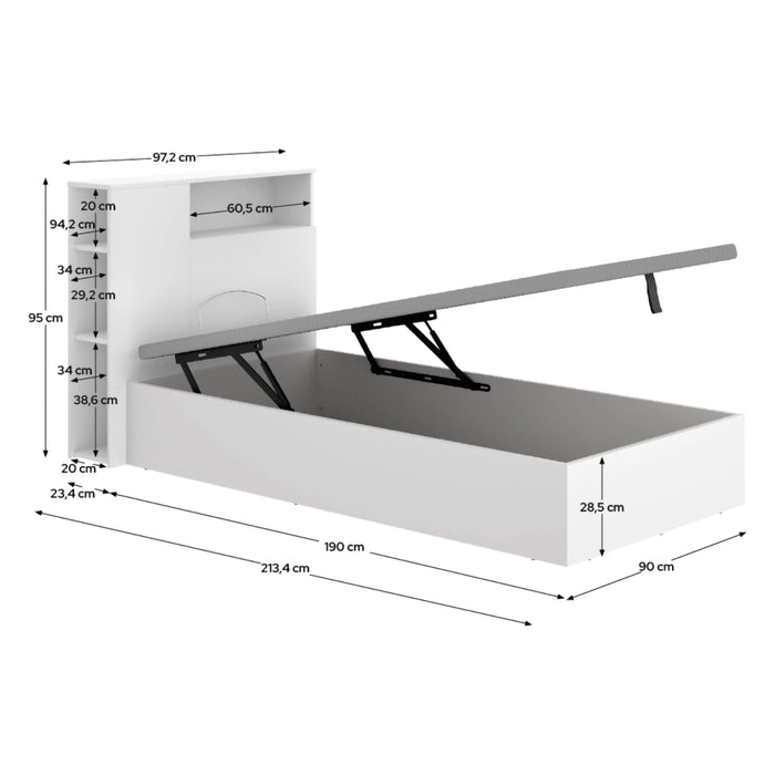 Lettino Kenai, Letto per Bambini Sfoderabile, Bianco