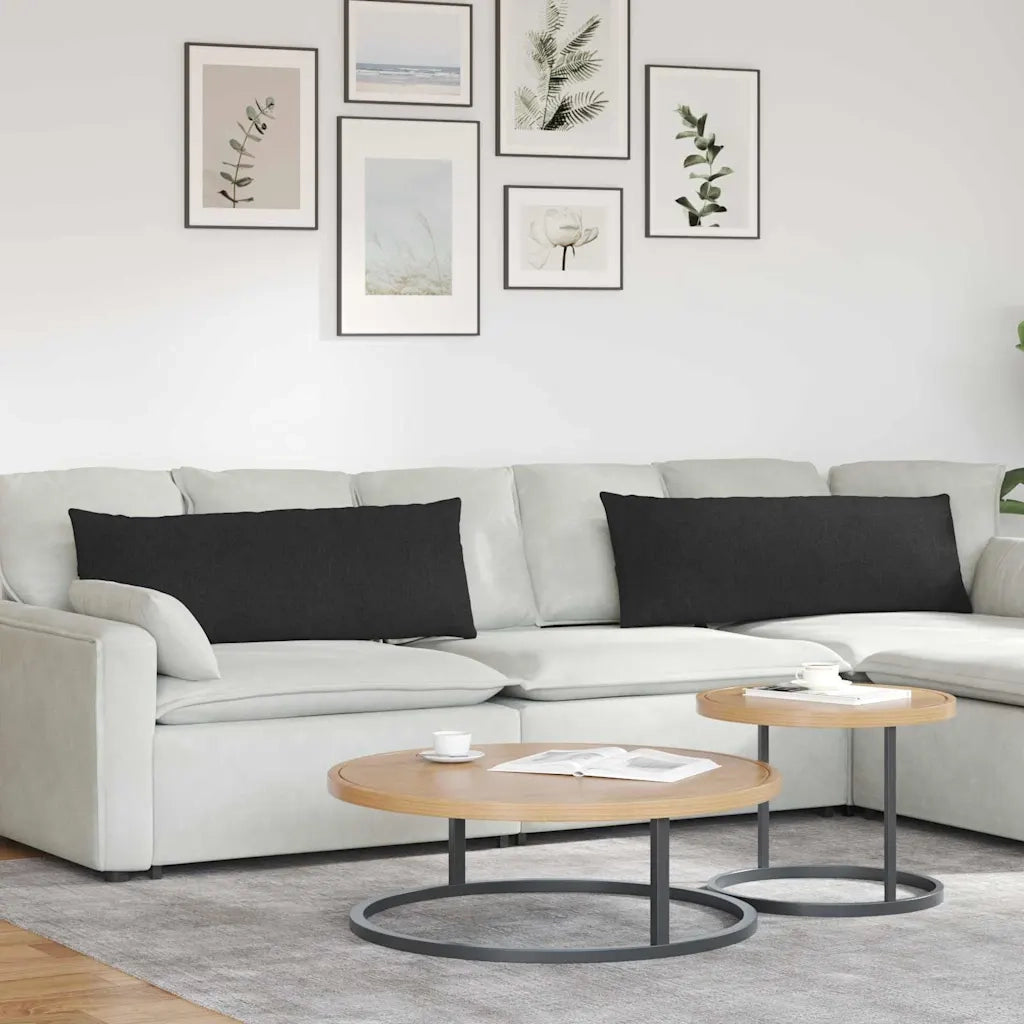 Cuscini da Divano 2 pz | Cuscini per sedie Nero 120 x 40 cm Tessuto