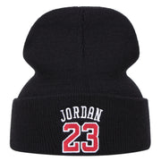 Cappelli invernali caldi in maglia ricamati Jordan 23, colore nero