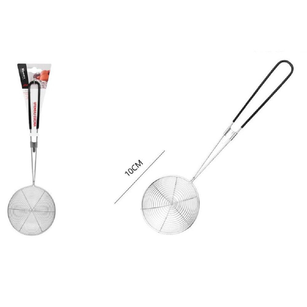 Trade Shop - Colino Cucina Inox 10 Cm Passino Cestello Schiumarola A Ragno Setaccio 98844 -