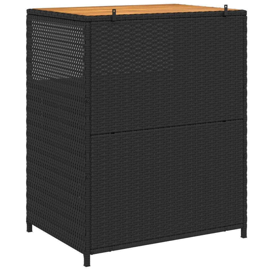 Armadietto Nero 70 x 50 x 87 cm Poliestere e Rattan Roly