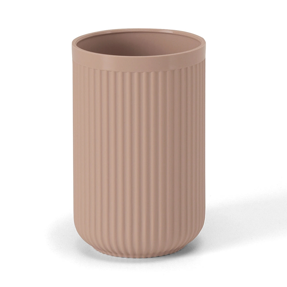 Porta spazzolini rosa in plastica cannettata rigida Arizona