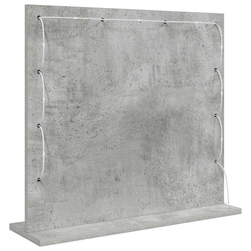 Specchio da toeletta con luci LED Grigio cemento 60x55x18 cm
