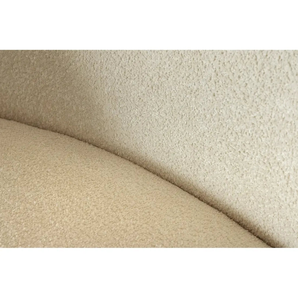 Divano dritto SOREN beige – Divano design in tessuto bouclé con forma arrotondata