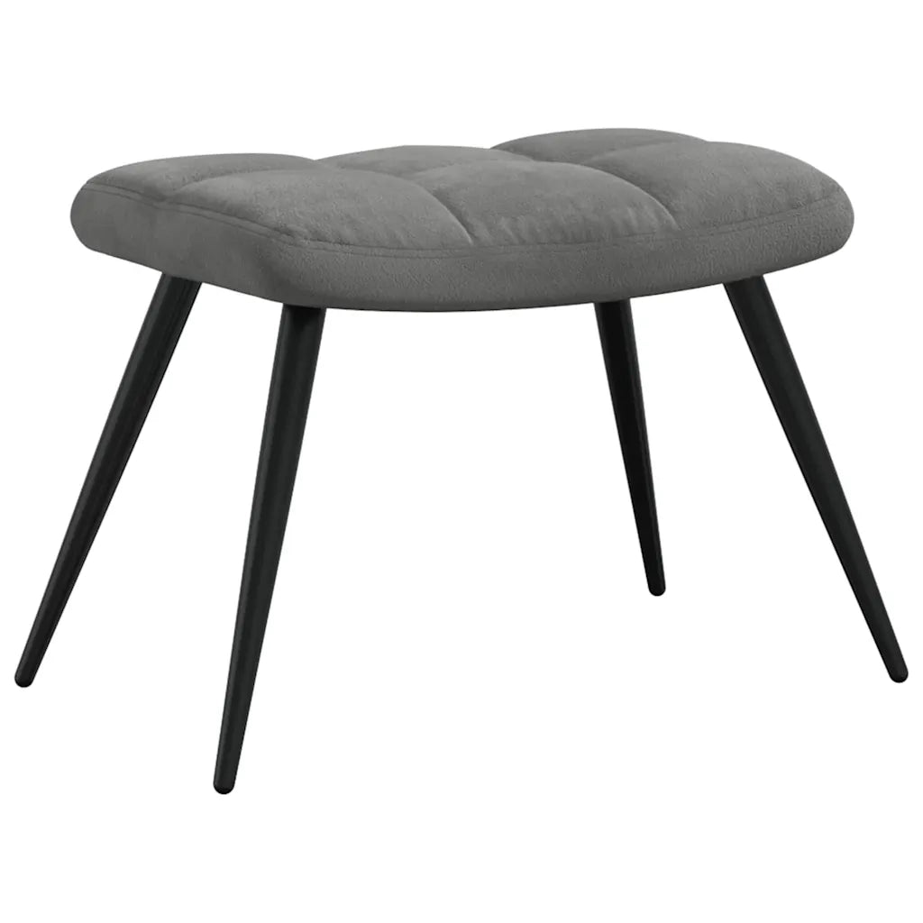Divano Sedia-Poltrona Relax con Poggiapiedi Grigio Scuro in Velluto 369651
