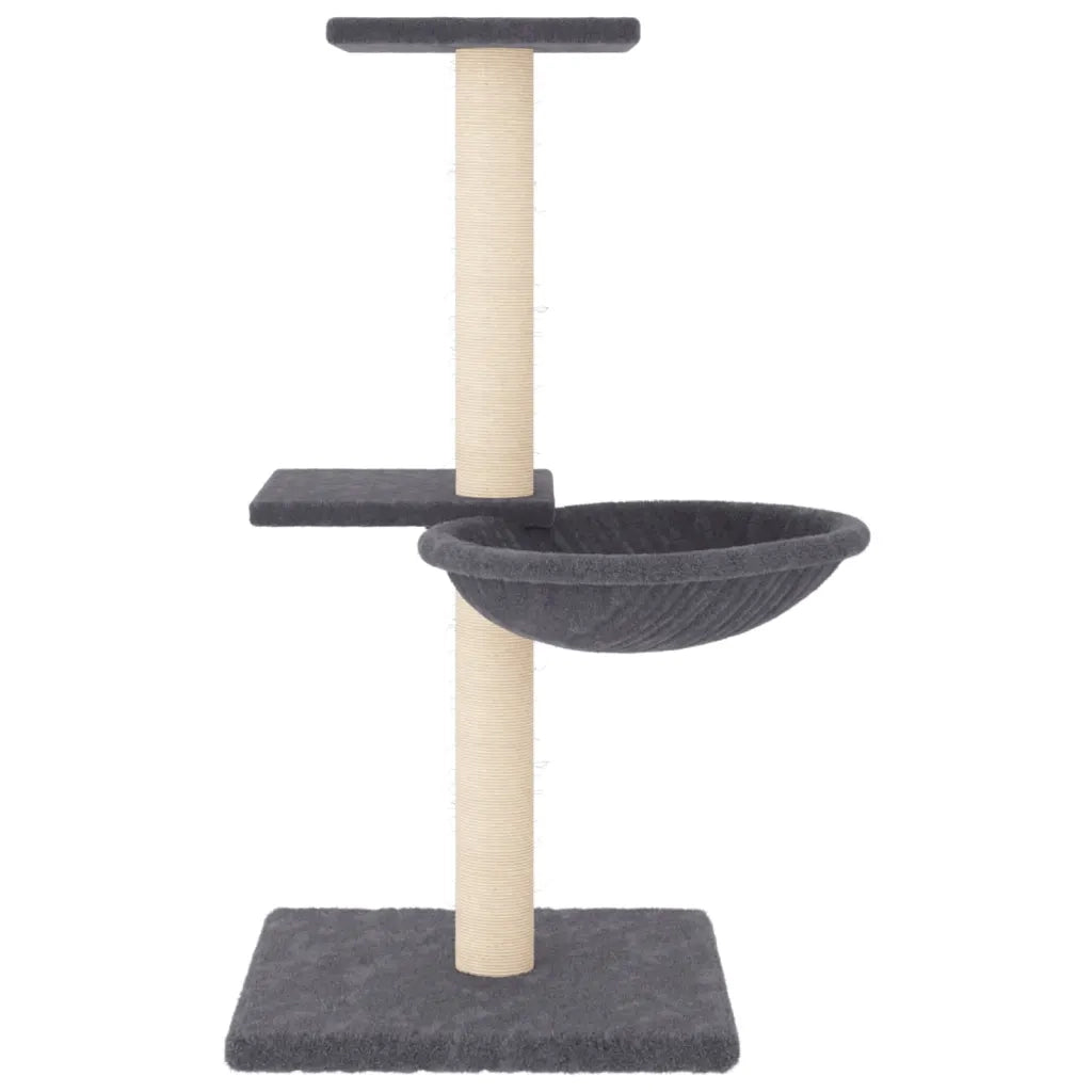 Albero per Gatti con Tiragraffi in Sisal Grigio Scuro 72 cm 171770
