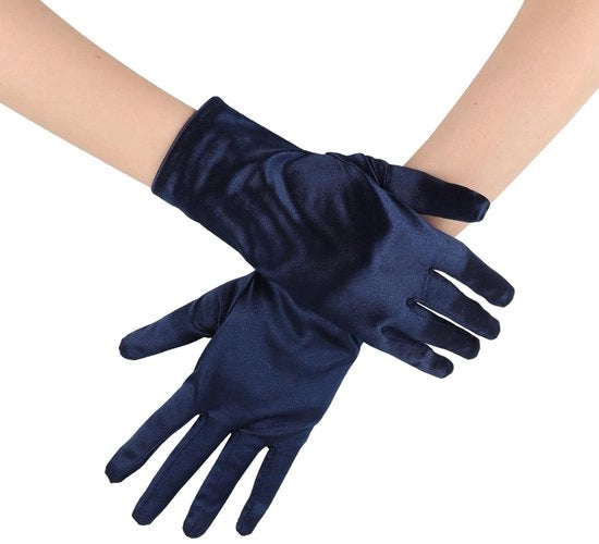 Manopole per donna - Manopole a maglie corte - Manopole con avambracci elasticizzati - Ideali per matrimoni - Feste - Lunghezza 23,5 cm - Manopole formali