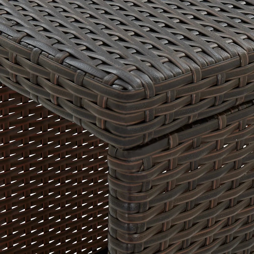 Set da Bar da Giardino 5 pz | Set Salotto da Giardino con Cuscini in Polyrattan Marrone