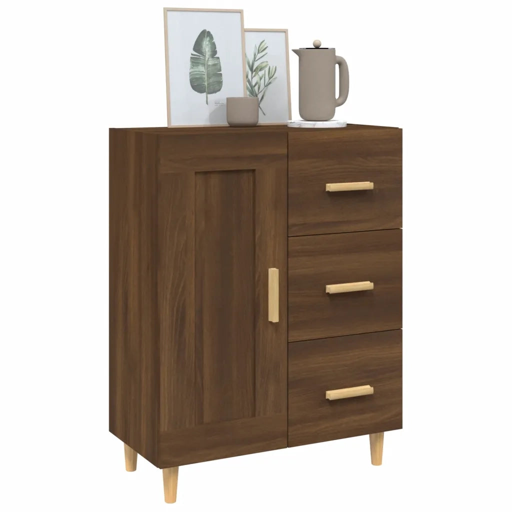 Credenza Rovere Marrone 69,5x34x90 cm in Legno Multistrato 817371