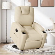 Poltrona Alzapersona Reclinabile Elettrica Crema in Tessuto 3204401