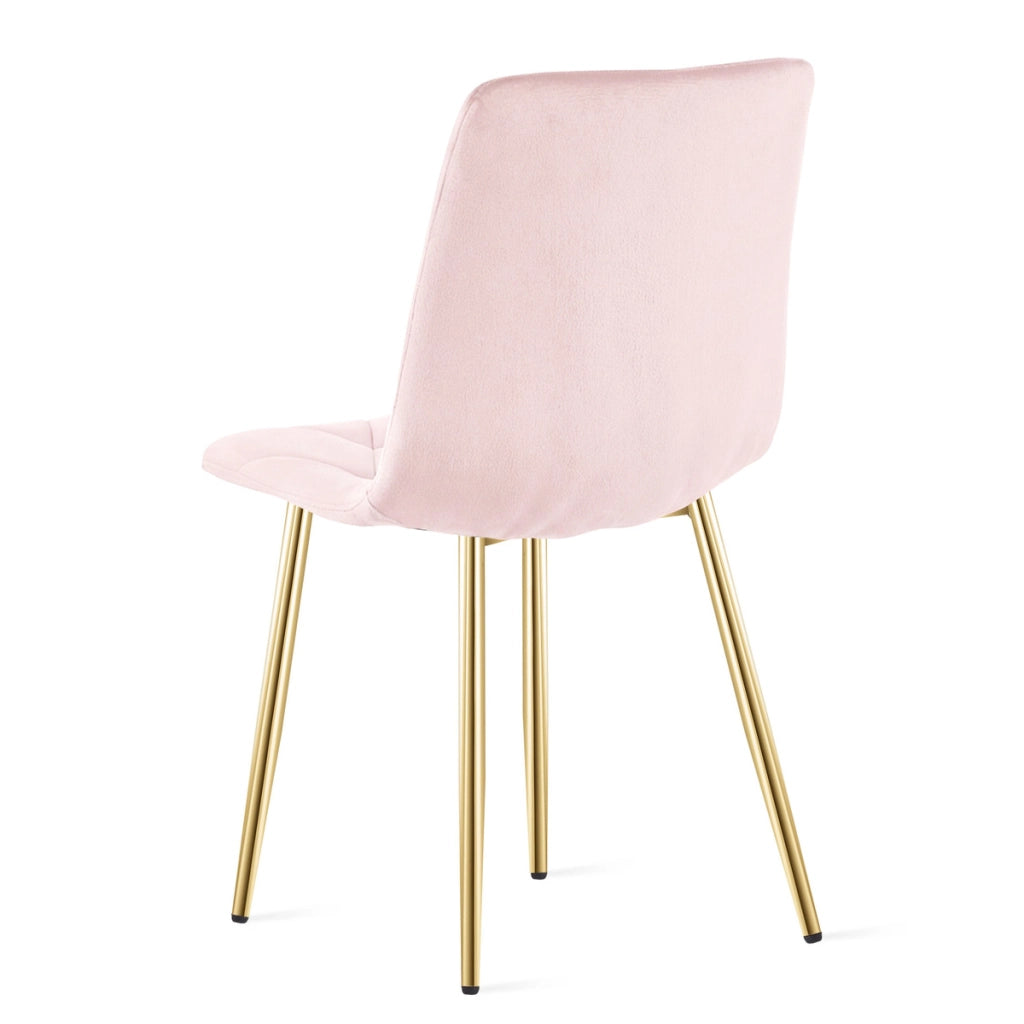 Sedia Libra in Velluto Rosa Chiaro con Gambe Oro