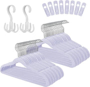 Hangers per bambino in velluto lilla - 60 pezzi - 33 cm - antiscivolo - morbidi e spazievendenti - per camicie e abiti bambino