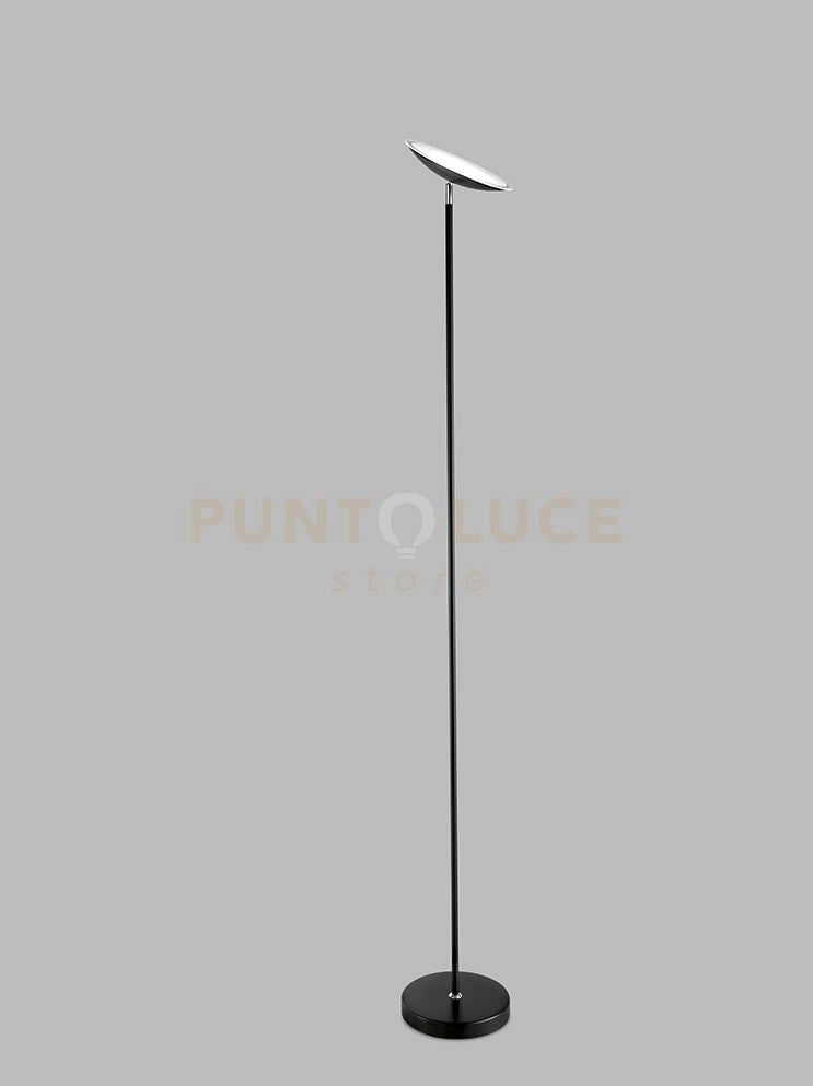 Piantana in metallo colore neero Febe Interruttore on/off a pedale LED 18W 3000K CRI?80 220-240V 50/60Hz 1400Lm