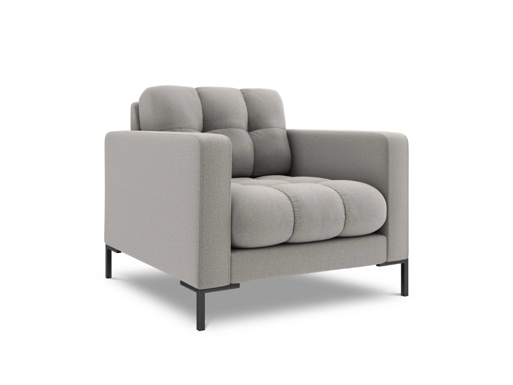 Cosmopolitan Design - Poltrona "Bali" in tessuto strutturato grigio chiaro 