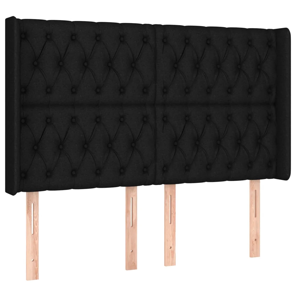 Letto a Molle con Materasso e LED Nero 160x200 cm in Tessuto 3139127