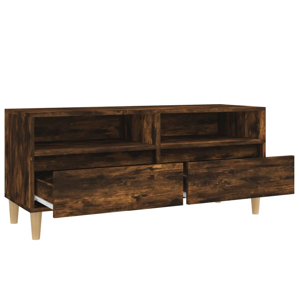 Mobile TV Rovere Fumo 100x34,5x44,5 cm in Legno Multistrato 831898