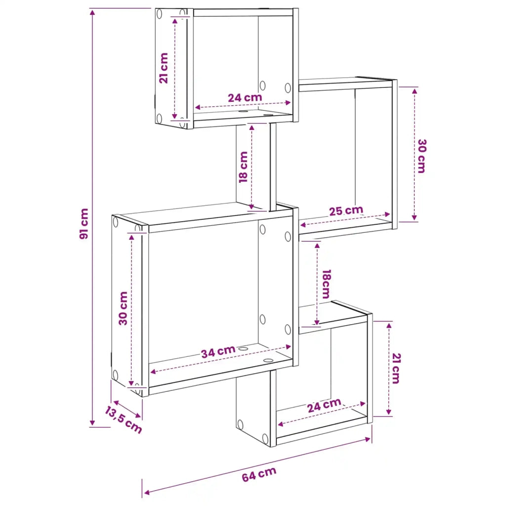 Mensole Cubo da Parete A parete Sonoma grigio 8012129