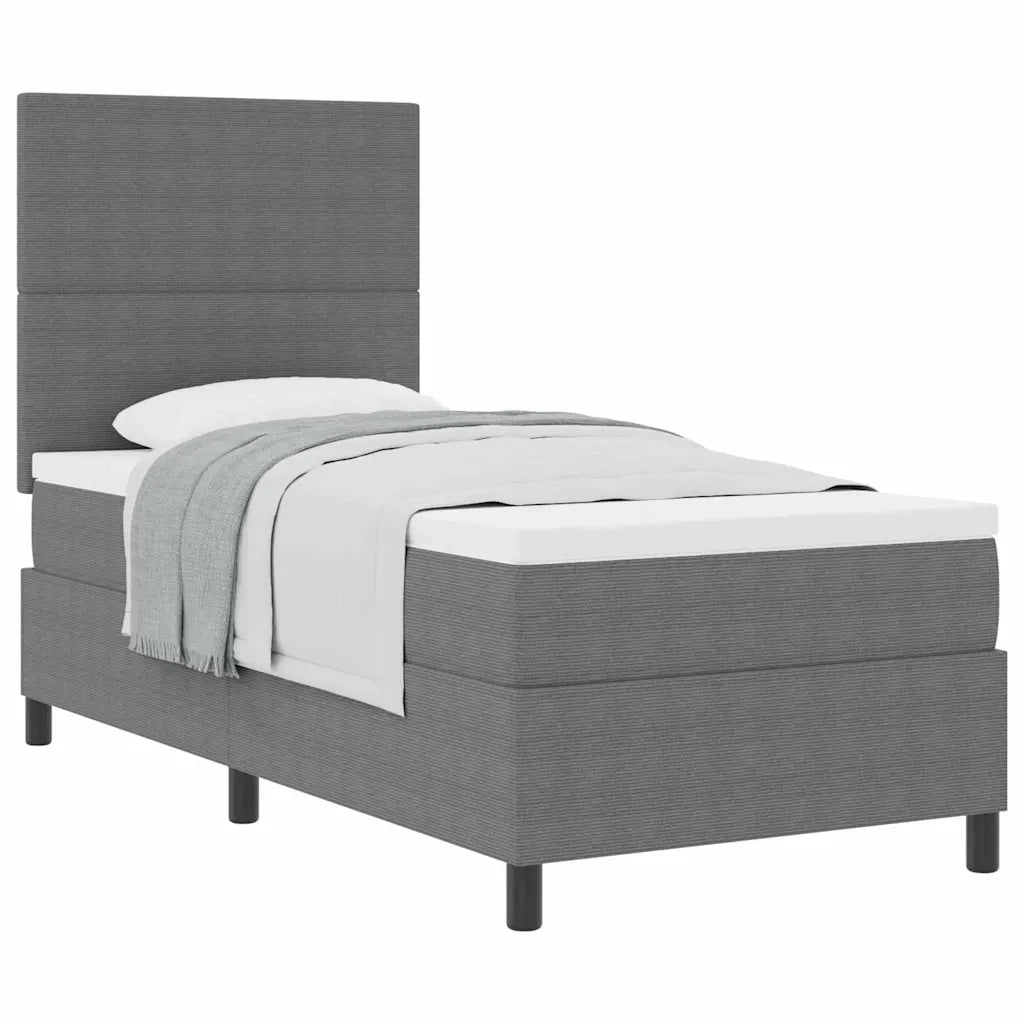 Letto a molle con testiera Grigio chiaro e bianco 80 x 200 cm 3337531