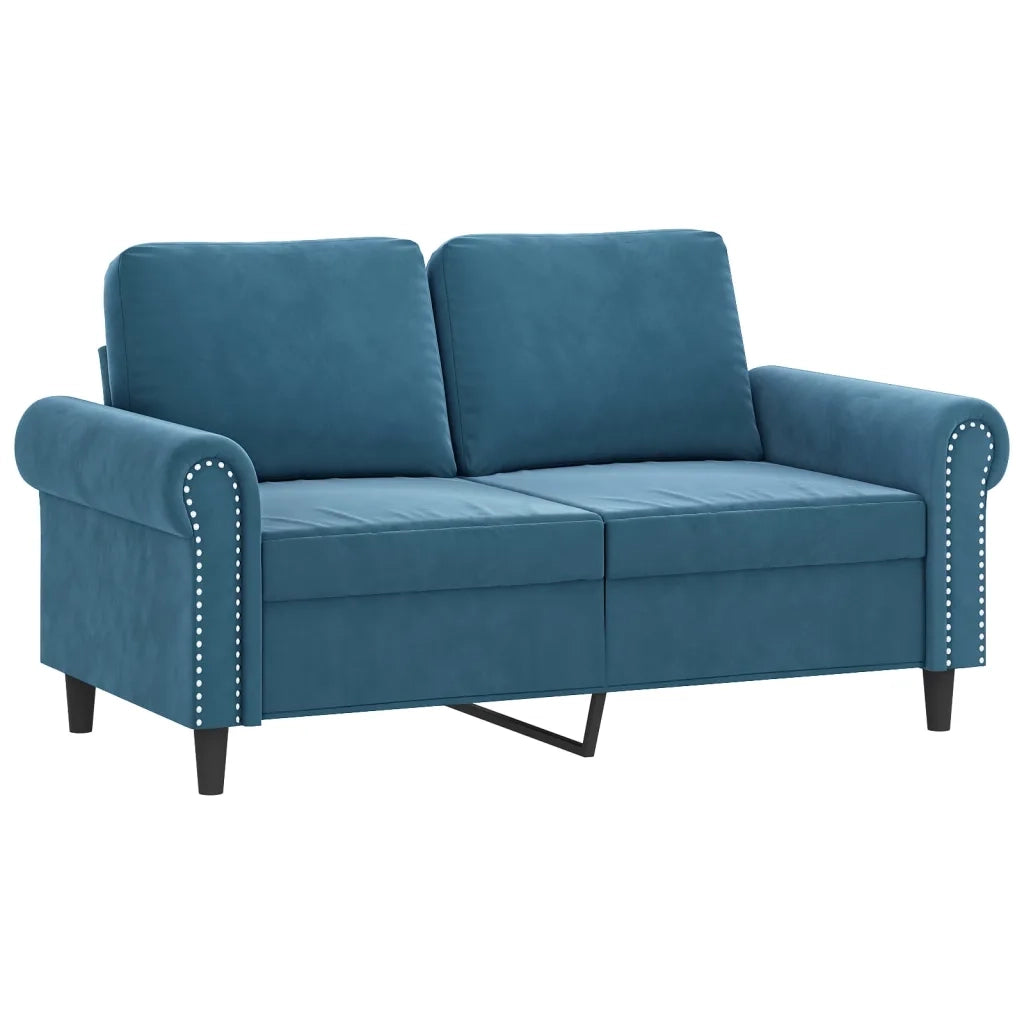 Set di Divani 2 pz con Cuscini Blu in Vellutocod mxl 131055