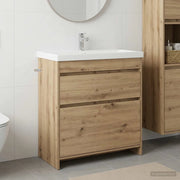 Mobiletto da Bagno Sotto Lavabo Rovere Artigianale 890743