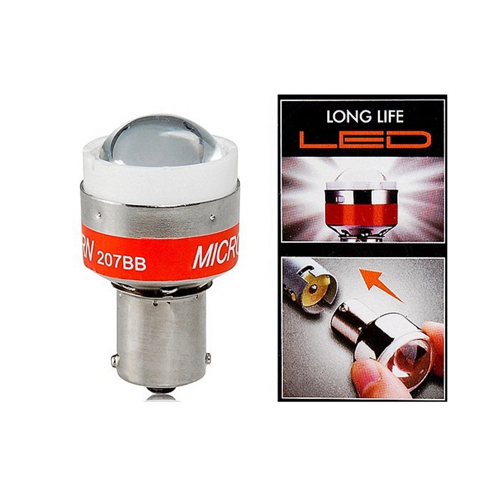 Trade Shop - Lampadina Auto 12v Led Bianca 1156 Ba15s P21w Segnalazione Acustica Retromarcia -