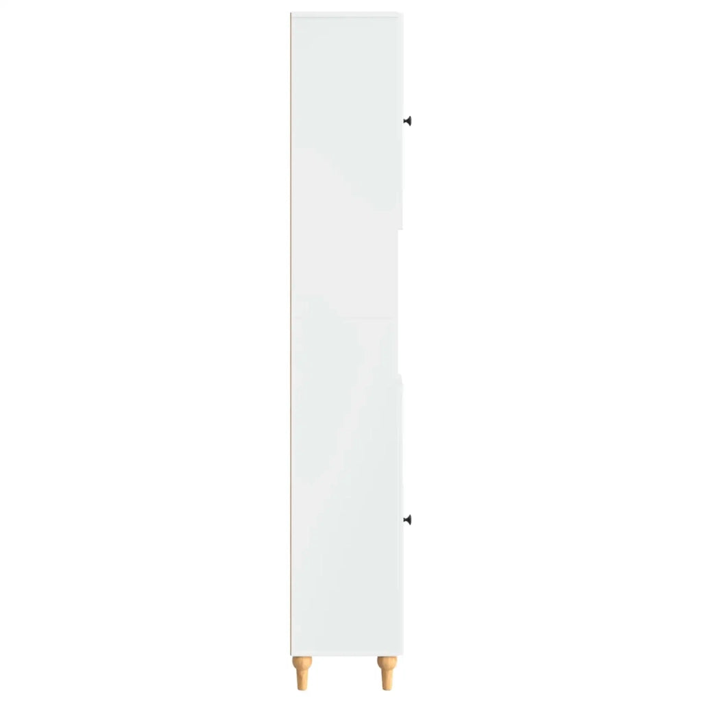 Armadio da Bagno con Ripiano Aperto ALKMAAR Bianco Lucido 896159