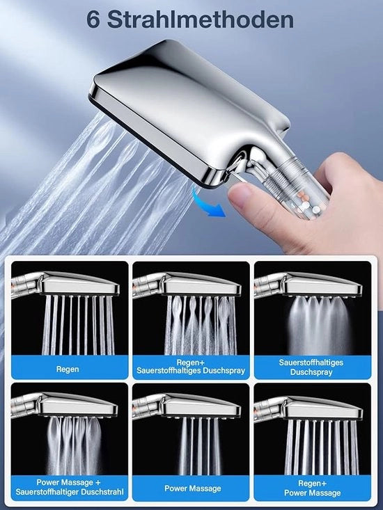 Douchekop a risparmio energetico / Materiale premium - douchekop idroregolabile con tecnologia a getto d'acqua misto