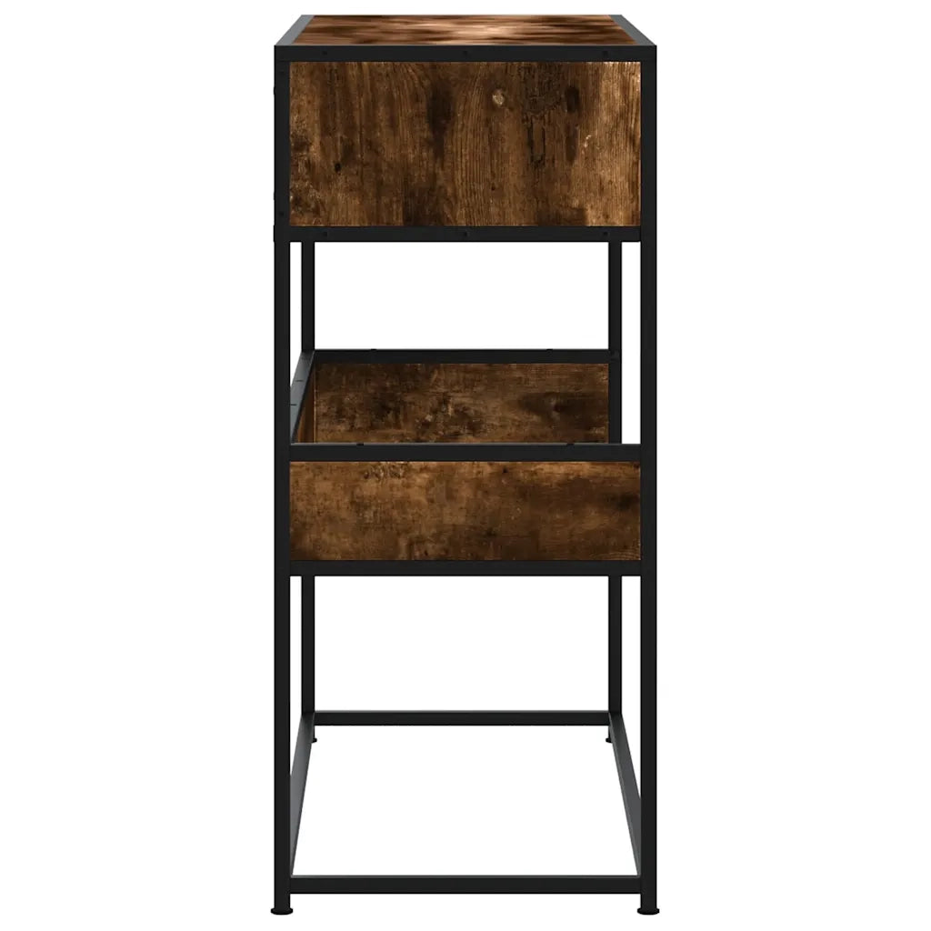 Tavolino Consolle-Tavolino da soggiorno-Tavolo Rovere Fumo 90x35x80 cm in Legno Multistrato 553016