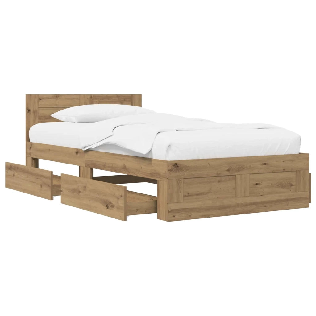 Struttura letto con testata Rovere Artigianale 80 x 200 cm 3429684