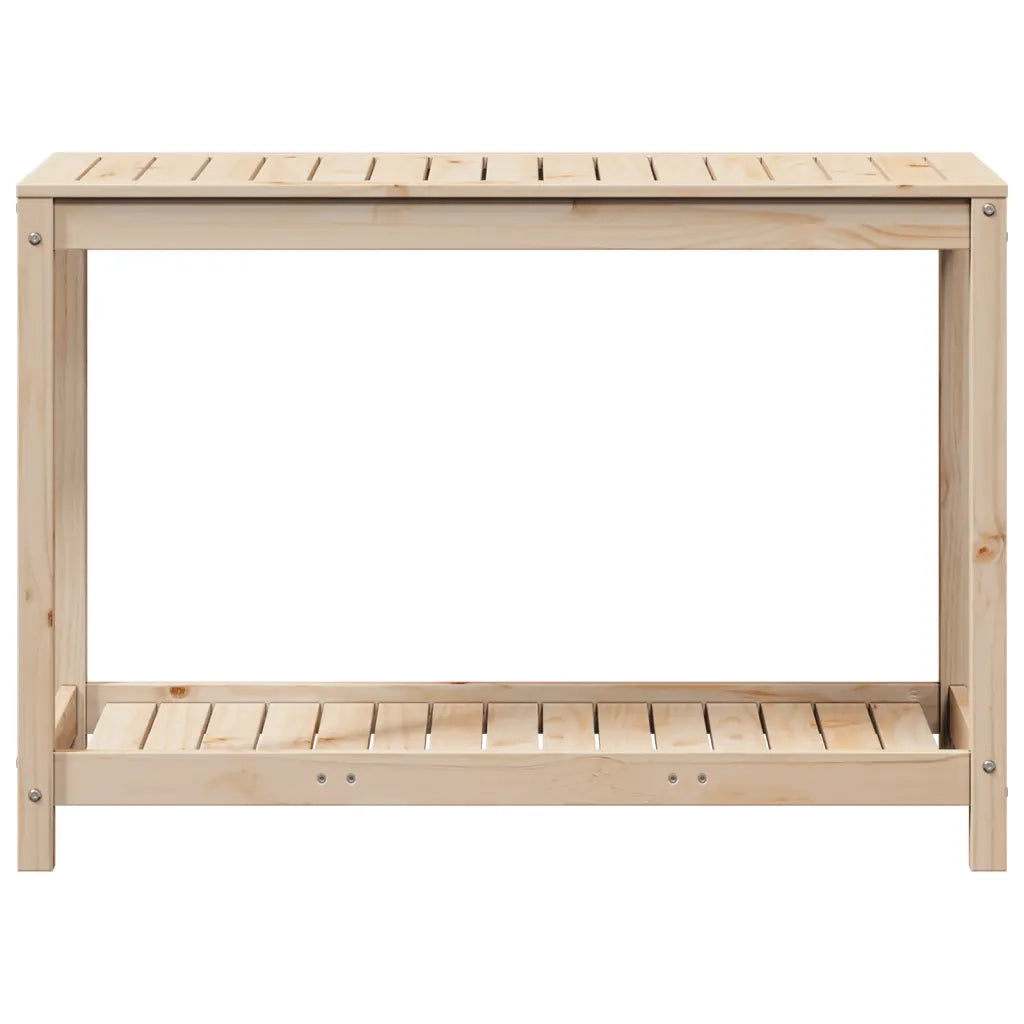 Tavolo Invaso con Ripiano 108x50x75 cm Legno Massello di Pino CFW4408584