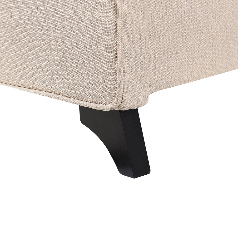 Letto Matrimoniale in Tessuto Beige Testiera Trapuntata 160 x 200 cm