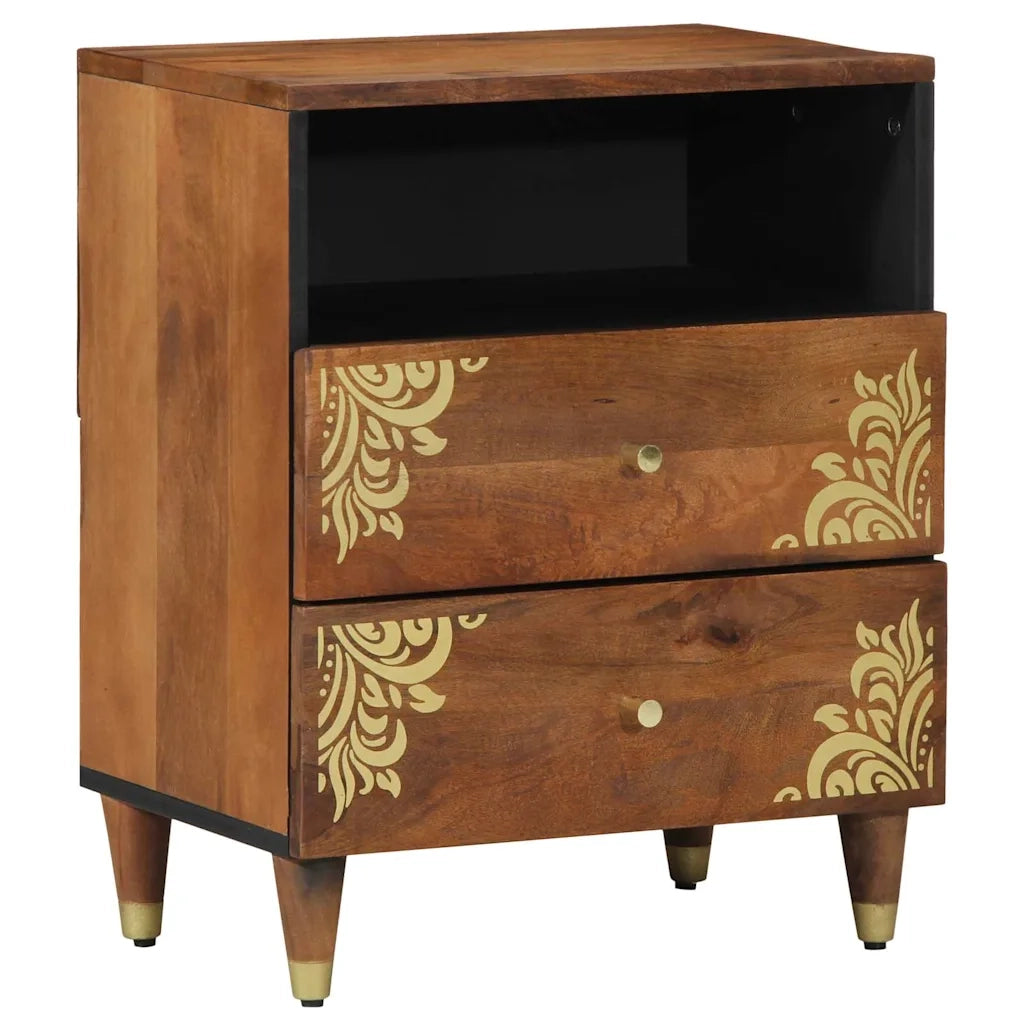 Comodino | Armadio da Notte | Mobiletto da notte con cassetto Marrone miele 50 x 33 x 62 cm