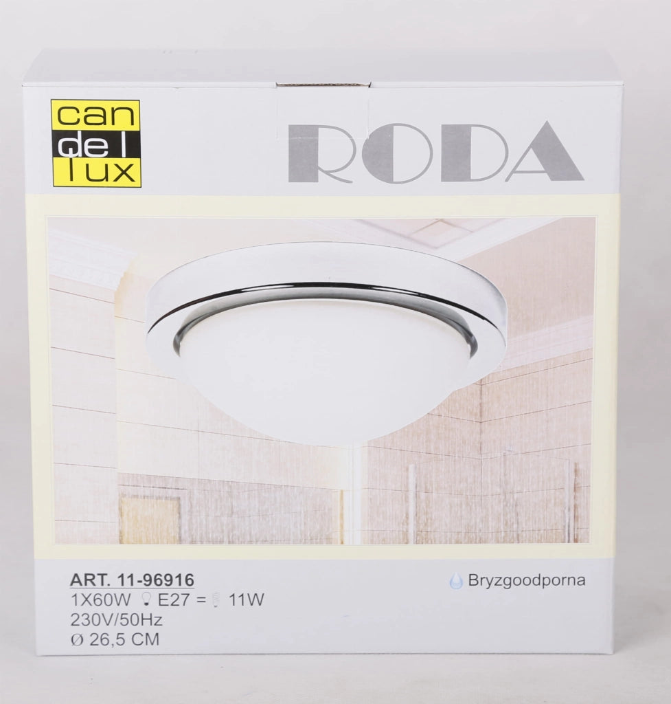 Candellux Roda plafoniera vetro bianco IP44 27cm E27