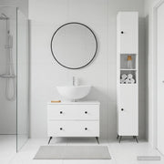 Set di Armadi da Bagno da 2 Pezzi BREDA Bianco Lucido 3417562