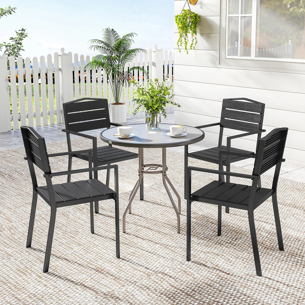Sedia da giardino ¨C zephmum ¨C nera, metallo, 52x51x90 cm