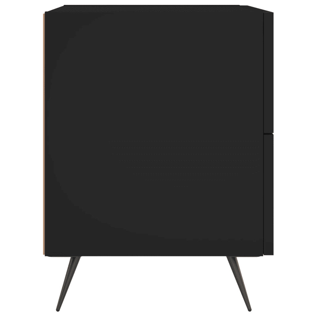 Comodini 2 pz-Set di 2 Tavolino da notte Neri 40x35x47,5 cm in Legno Multistrato