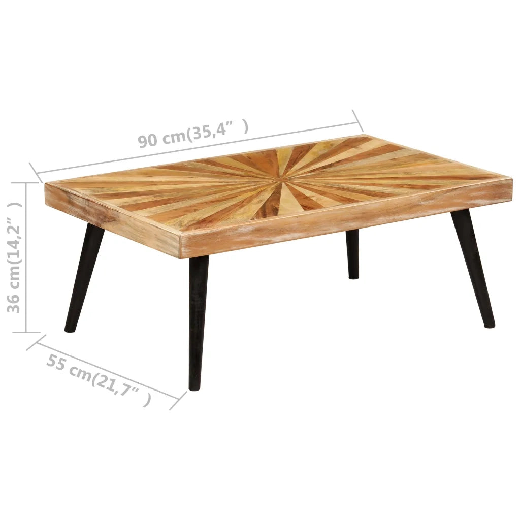 Tavolino da Salotto-Tavolino da soggiorno-Tavolo in Legno Massello di Mango 90x55x36 cm