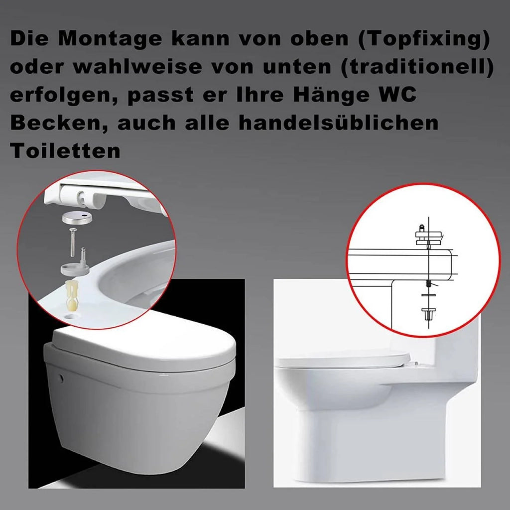 Sedile WC di alta qualità con abbassamento automatico in plastica fissaggio rapido chiusura ammortizzata 19_0000718