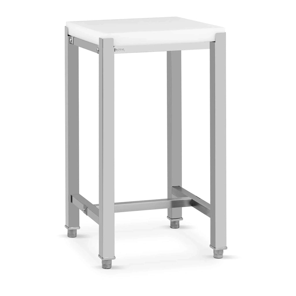 Ceppo macellaio 40 x 50 cm altezza di lavoro 80 cm acciaio inox / plastica (polietilene) 14_0004510