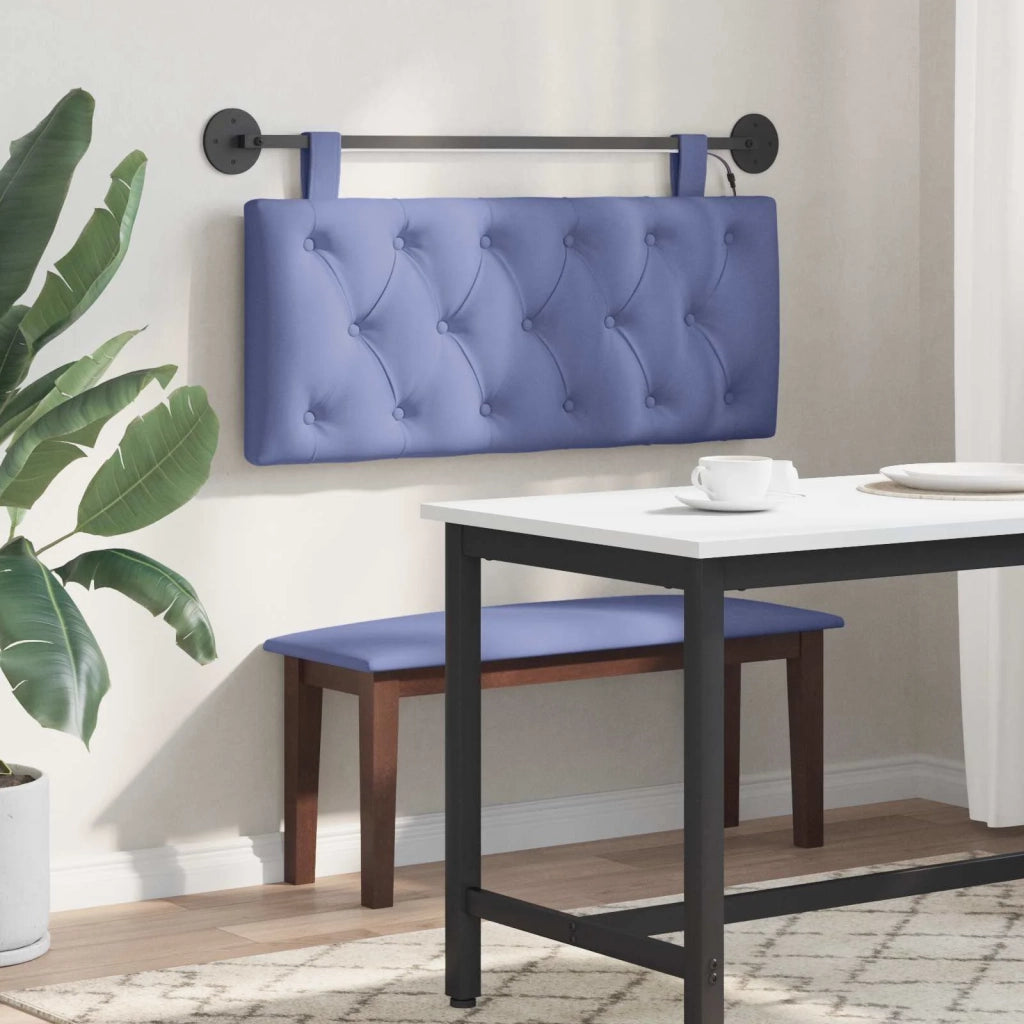 Testiera sospesa Con luce LED Blu jeans Tessuto