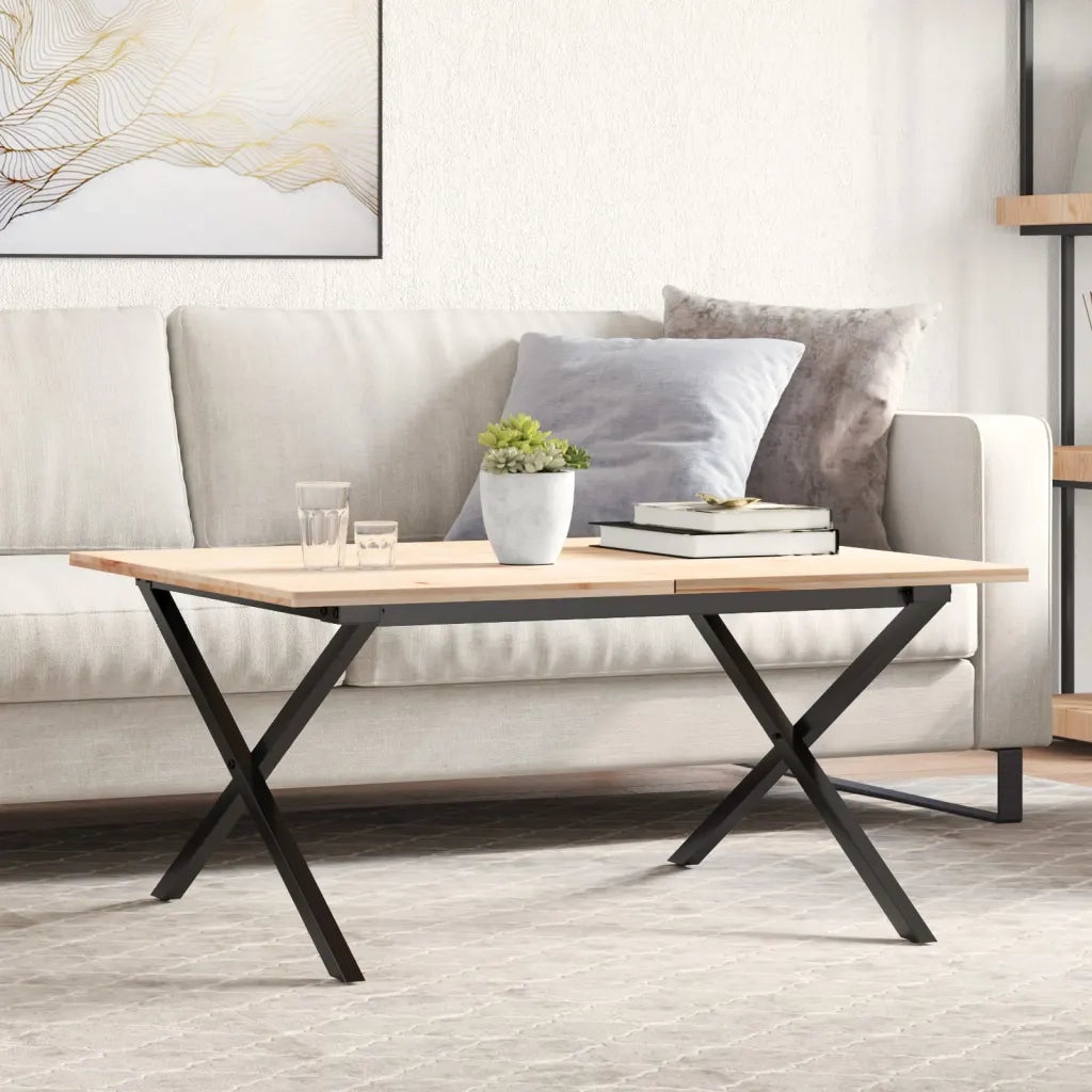 Telaio Gambe a X per Tavolino da Salotto-Gamba per Tavolo 80x70x43 cm in Acciaio