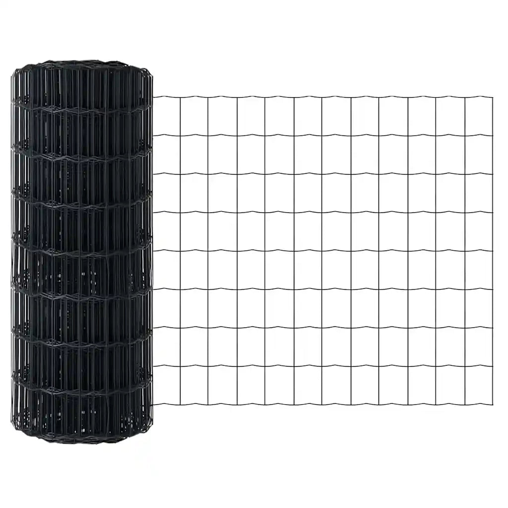 Recinzione con Posto Grigio 0,6 x 50 m Acciaio e PVC