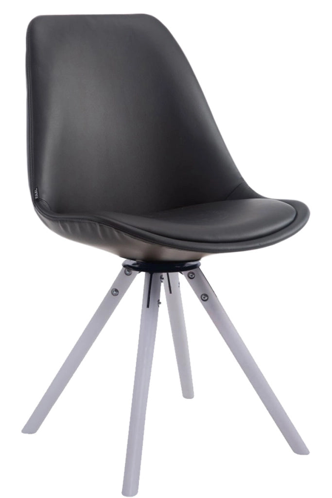 Sedia Calais in similpelle girevole bianco,nero