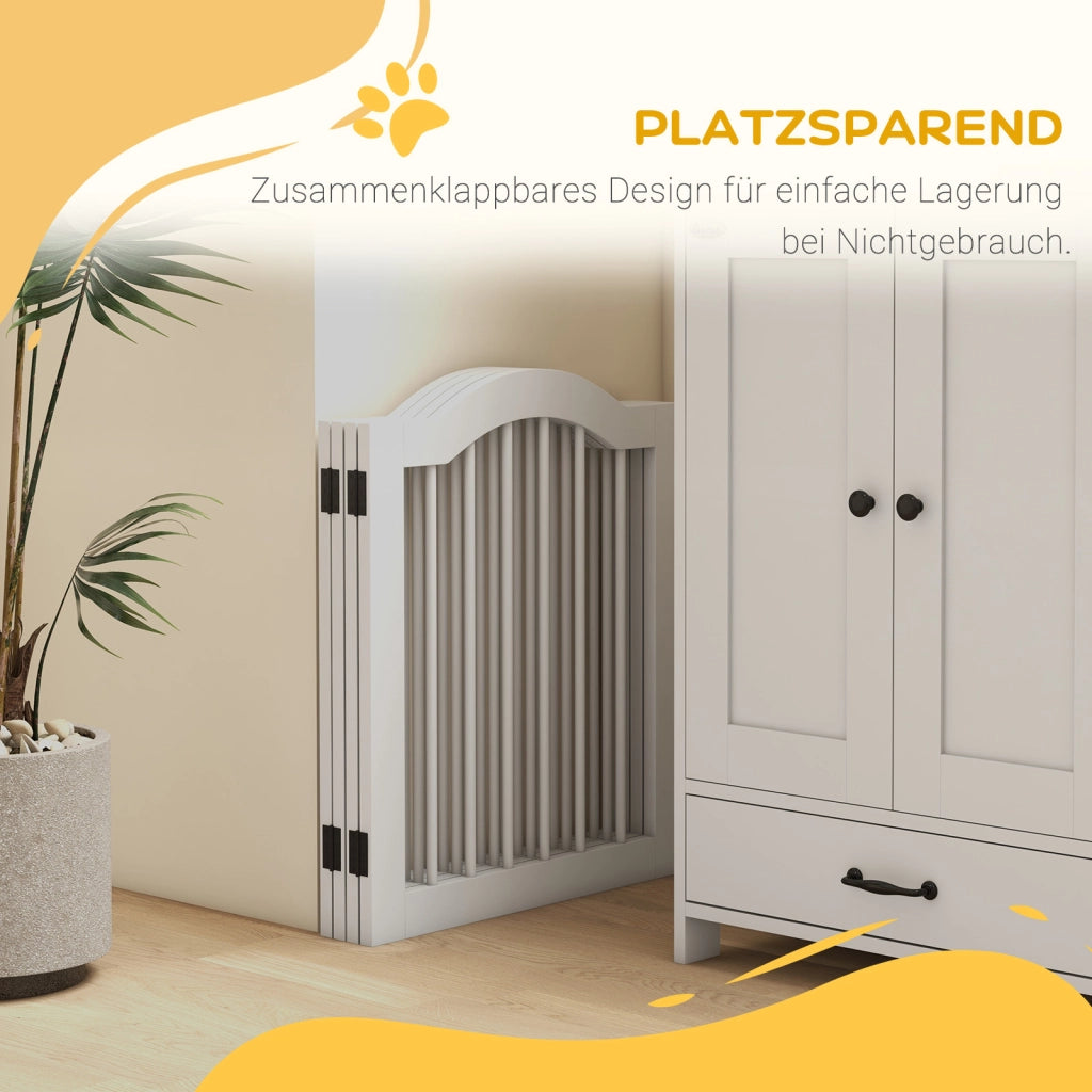 Barriera estensibile a forbice pieghevole a 4 pannelli per scale e porte in legno massiccio e MDF bianco