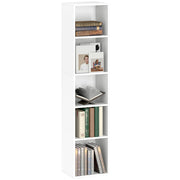 Libreria 5 Livelli Ripiani Regolabili ¨C Zephmum ¨C 30x24x133,5cm Bianco