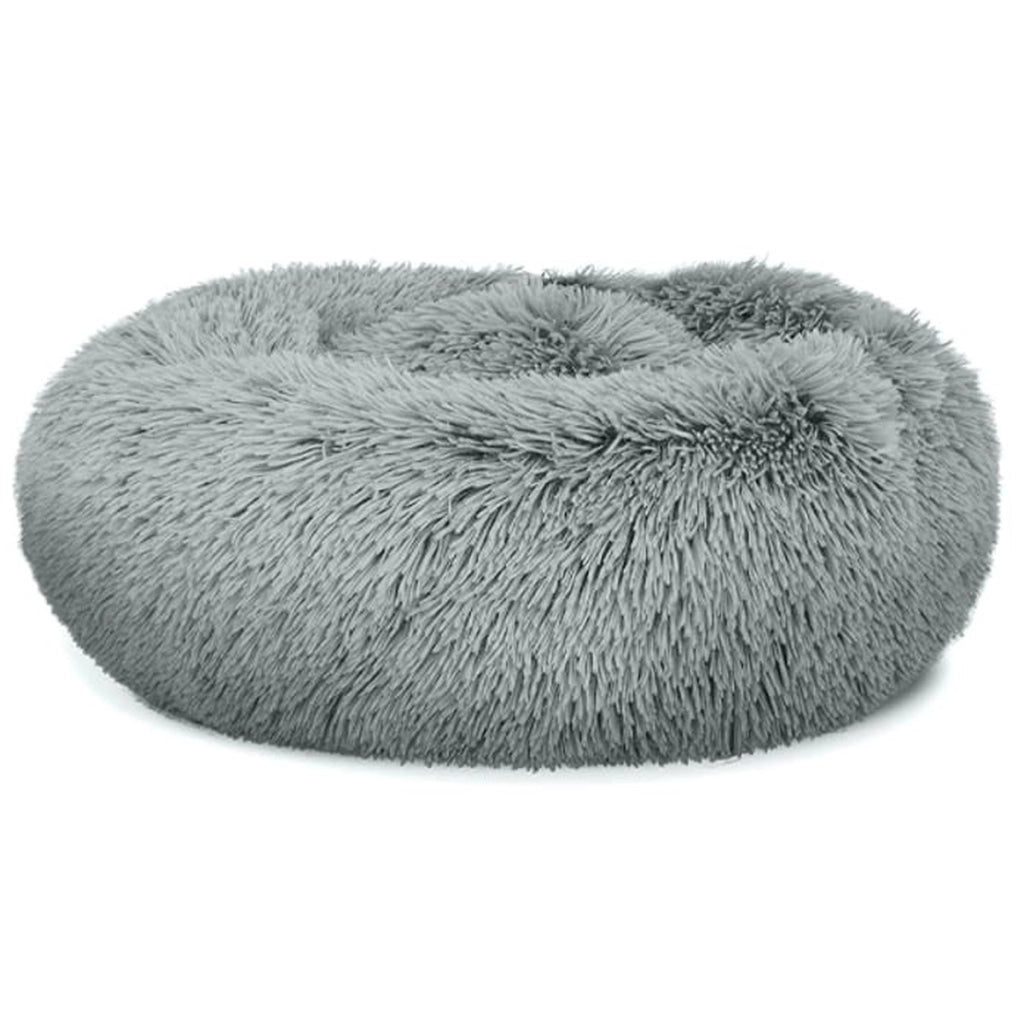 Cuccia a ciambella peluche grigio chiaro per piccoli animali